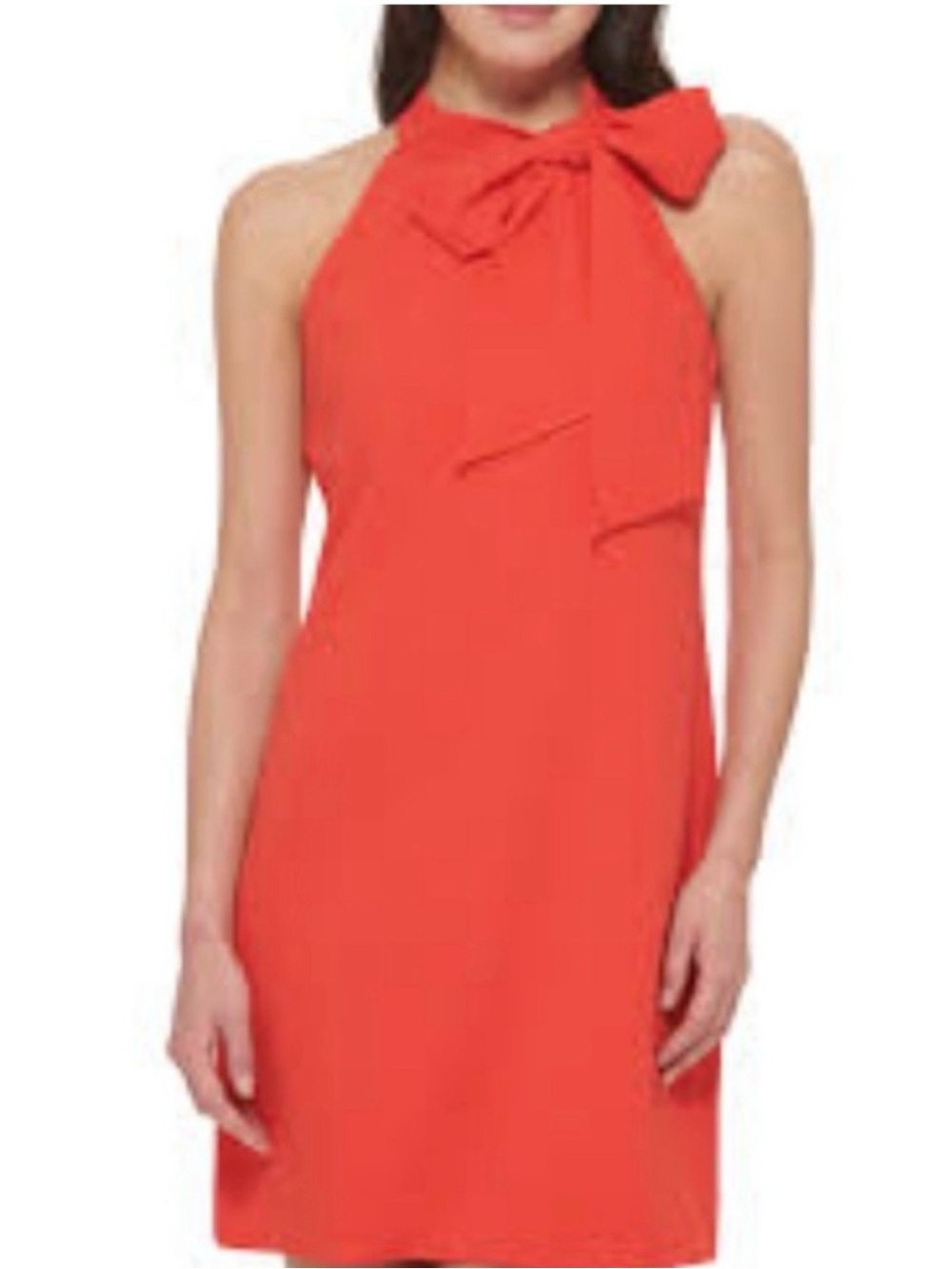 Vince Camuto Coral Halter Bow-Accent Midi Dress